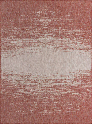 Rust Red 9' x 12' Outdoor Modern Rectangle Rug