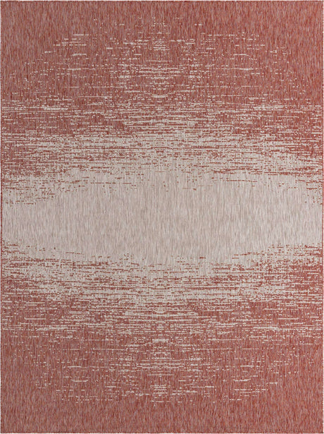 Rust Red 9' x 12' Outdoor Modern Rectangle Rug