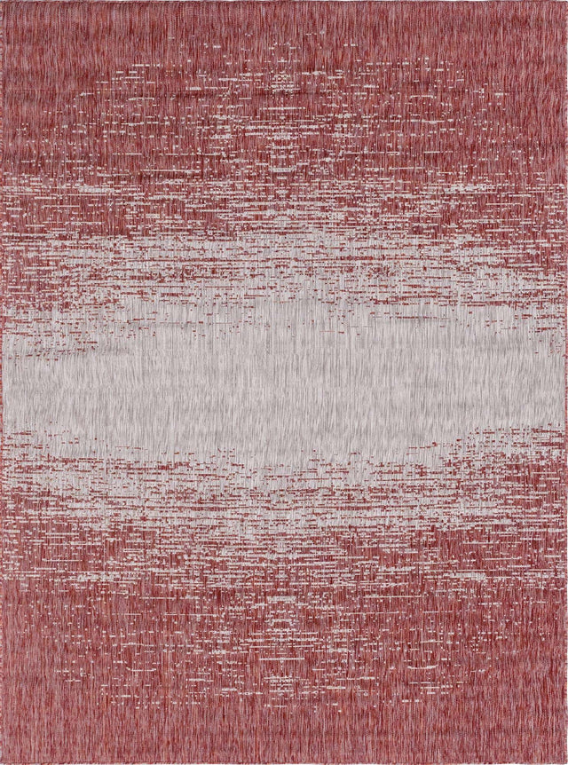 Rust Red 7' 1 x 10' Outdoor Modern Rectangle Area Rug Weather Resistant for Patio, Deck, Terrace, Balcony, Porch 100% Polypropylene Modern Outside Carpet for Sale at Rug Engine