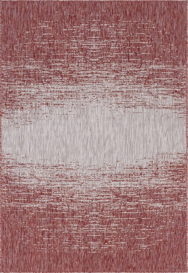 Rust Red 6' 1 x 9' Outdoor Modern Rectangle Area Rug Weather Resistant for Patio, Deck, Terrace, Balcony, Porch 100% Polypropylene Modern Outside Carpet for Sale at Rug Engine