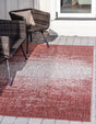 Rust Red 7' 10 x 11' Outdoor Modern Rectangle Area Rug Weather Resistant for Patio, Deck, Terrace, Balcony, Porch 100% Polypropylene Modern Outside Carpet for Sale at Rug Engine