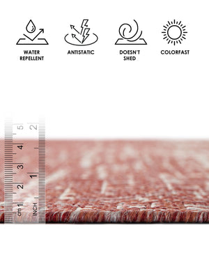 Rust Red 7' 10 x 11' Outdoor Modern Rectangle Area Rug Weather Resistant for Patio, Deck, Terrace, Balcony, Porch 100% Polypropylene Modern Outside Carpet for Sale at Rug Engine