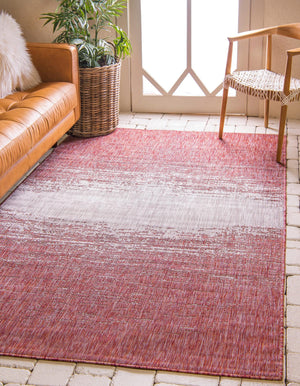 Rust Red 9' x 12' Outdoor Modern Rectangle Rug