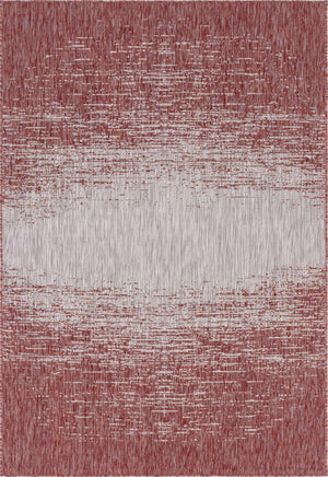 Rust Red 4' 1 x 6' 1 Outdoor Modern Rectangle Area Rug Weather Resistant for Patio, Deck, Terrace, Balcony, Porch 100% Polypropylene Modern Outside Carpet for Sale at Rug Engine