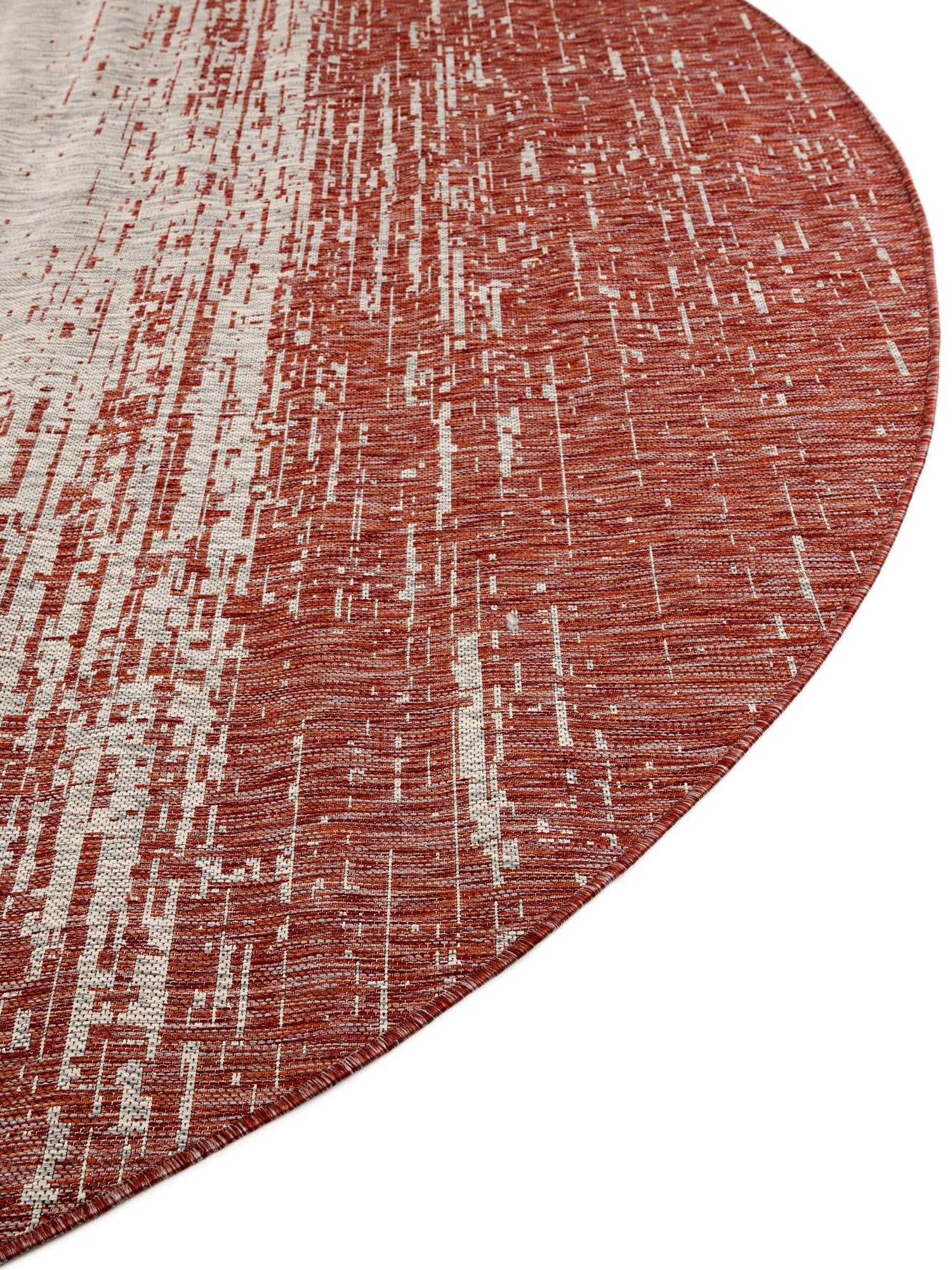 Rust Red 10' 8 x 10' 8 Outdoor Modern Round Area Rug Weather Resistant for Patio, Deck, Terrace, Balcony, Porch 100% Polypropylene Modern Outside Carpet for Sale at Rug Engine