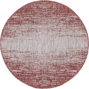 Rust Red 4' 1 x 4' 1 Outdoor Modern Round Area Rug Weather Resistant for Patio, Deck, Terrace, Balcony, Porch 100% Polypropylene Modern Outside Carpet for Sale at Rug Engine