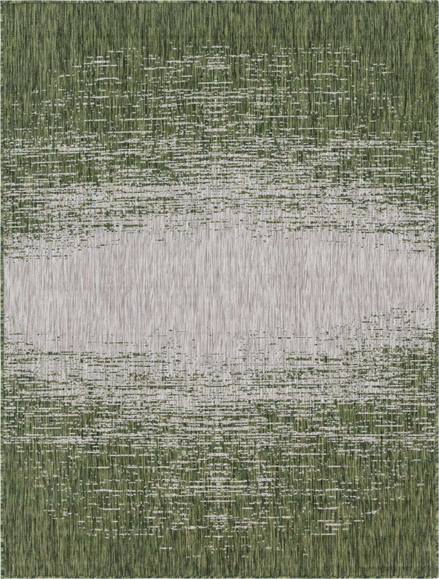 Green 9' x 12' Outdoor Modern Rectangle Area Rug Weather Resistant for Patio, Deck, Terrace, Balcony, Porch 100% Polypropylene Modern Outside Carpet for Sale at Rug Engine