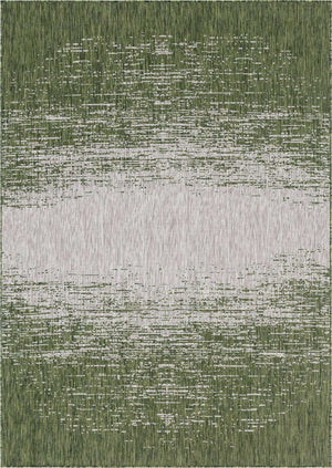 Green 7' 1 x 10' Outdoor Modern Rectangle Area Rug Weather Resistant for Patio, Deck, Terrace, Balcony, Porch 100% Polypropylene Modern Outside Carpet for Sale at Rug Engine