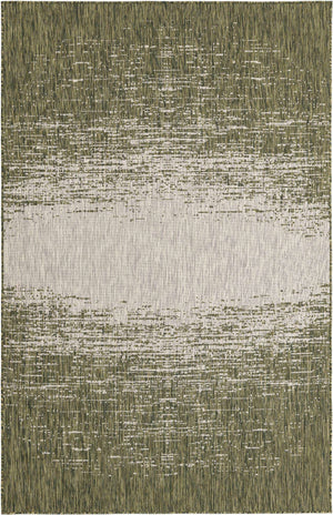 Green 6' 1 x 9' Outdoor Modern Rectangle Area Rug Weather Resistant for Patio, Deck, Terrace, Balcony, Porch 100% Polypropylene Modern Outside Carpet for Sale at Rug Engine