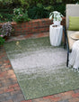 Green 4' 1 x 6' 1 Outdoor Modern Rectangle Area Rug Weather Resistant for Patio, Deck, Terrace, Balcony, Porch 100% Polypropylene Modern Outside Carpet for Sale at Rug Engine