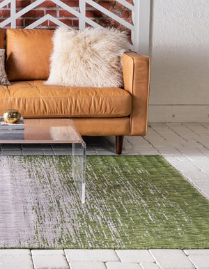 Green 5' 3 x 8' Outdoor Modern Rectangle Area Rug Weather Resistant for Patio, Deck, Terrace, Balcony, Porch 100% Polypropylene Modern Outside Carpet for Sale at Rug Engine