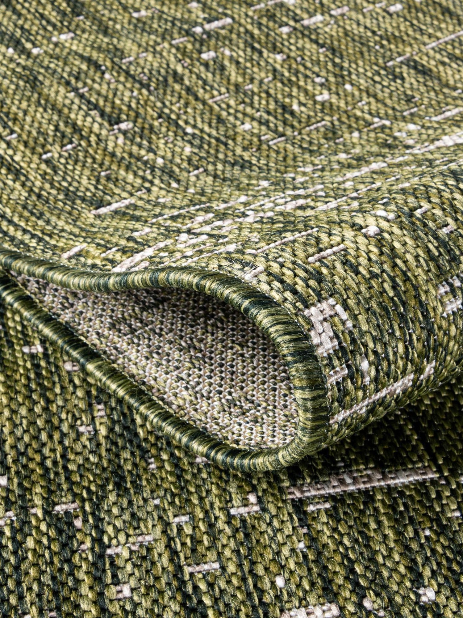 Green 7' 1 x 10' Outdoor Modern Rectangle Area Rug Weather Resistant for Patio, Deck, Terrace, Balcony, Porch 100% Polypropylene Modern Outside Carpet for Sale at Rug Engine