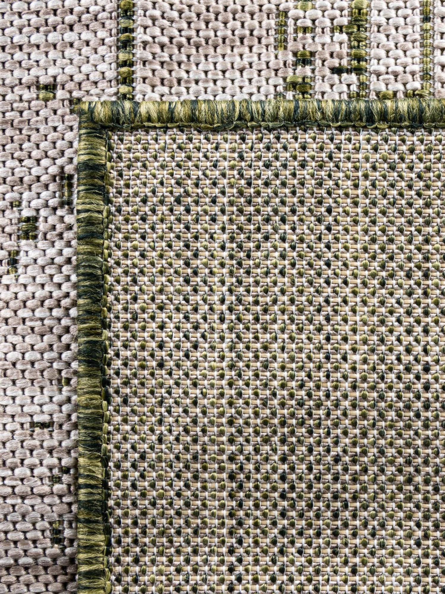 Green 4' 1 x 6' 1 Outdoor Modern Rectangle Area Rug Weather Resistant for Patio, Deck, Terrace, Balcony, Porch 100% Polypropylene Modern Outside Carpet for Sale at Rug Engine