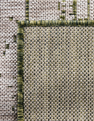 Green 4' 1 x 6' 1 Outdoor Modern Rectangle Area Rug Weather Resistant for Patio, Deck, Terrace, Balcony, Porch 100% Polypropylene Modern Outside Carpet for Sale at Rug Engine
