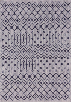 Gray 7' 1 x 10' Outdoor Trellis Rectangle Area Rug Weather Resistant for Patio, Deck, Terrace, Balcony, Porch Geometric Design Water Safe Outside Carpet for Sale at Rug Engine