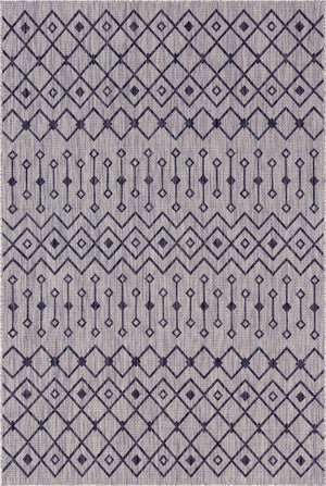 Gray 6' 1 x 9' Outdoor Trellis Rectangle Area Rug Weather Resistant for Patio, Deck, Terrace, Balcony, Porch Geometric Design Water Safe Outside Carpet for Sale at Rug Engine