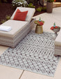 Gray 4' 1 x 6' 1 Outdoor Trellis Rectangle Area Rug Weather Resistant for Patio, Deck, Terrace, Balcony, Porch Geometric Design Water Safe Outside Carpet for Sale at Rug Engine