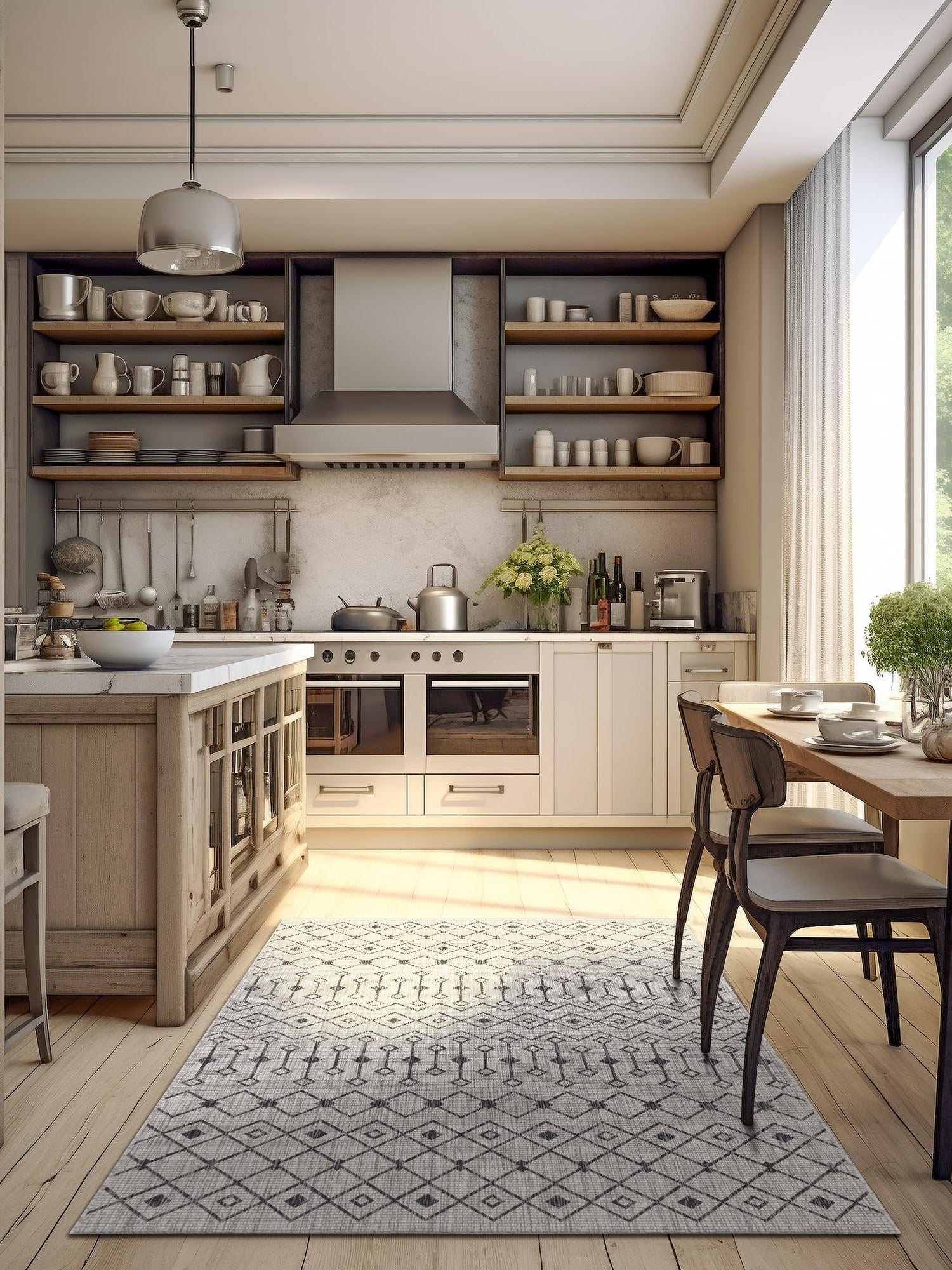 Gray 7' 1 x 10' Outdoor Trellis Rectangle Area Rug Weather Resistant for Patio, Deck, Terrace, Balcony, Porch Geometric Design Water Safe Outside Carpet for Sale at Rug Engine