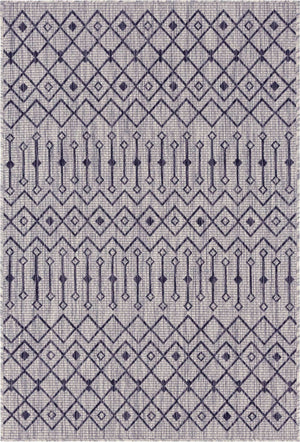 Gray 4' 1 x 6' 1 Outdoor Trellis Rectangle Area Rug Weather Resistant for Patio, Deck, Terrace, Balcony, Porch Geometric Design Water Safe Outside Carpet for Sale at Rug Engine