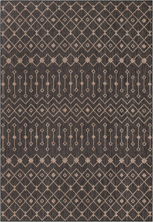 Charcoal Gray 7' 10 x 11' Outdoor Trellis Rectangle Area Rug Weather Resistant for Patio, Deck, Terrace, Balcony, Porch Geometric Design Water Safe Outside Carpet for Sale at Rug Engine
