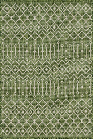 Green 4' 1 x 6' 1 Outdoor Trellis Rectangle Area Rug Weather Resistant for Patio, Deck, Terrace, Balcony, Porch Geometric Design Water Safe Outside Carpet for Sale at Rug Engine