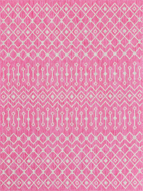 Fuschia 9' x 12' Outdoor Trellis Rectangle Rug