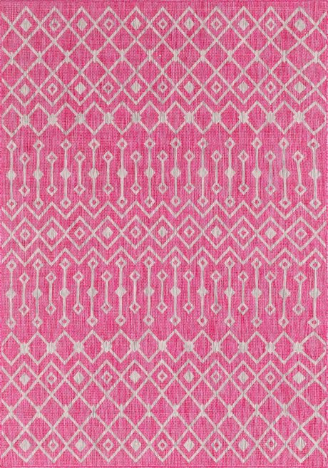 Fuschia 7' 1 x 10' Outdoor Trellis Rectangle Rug