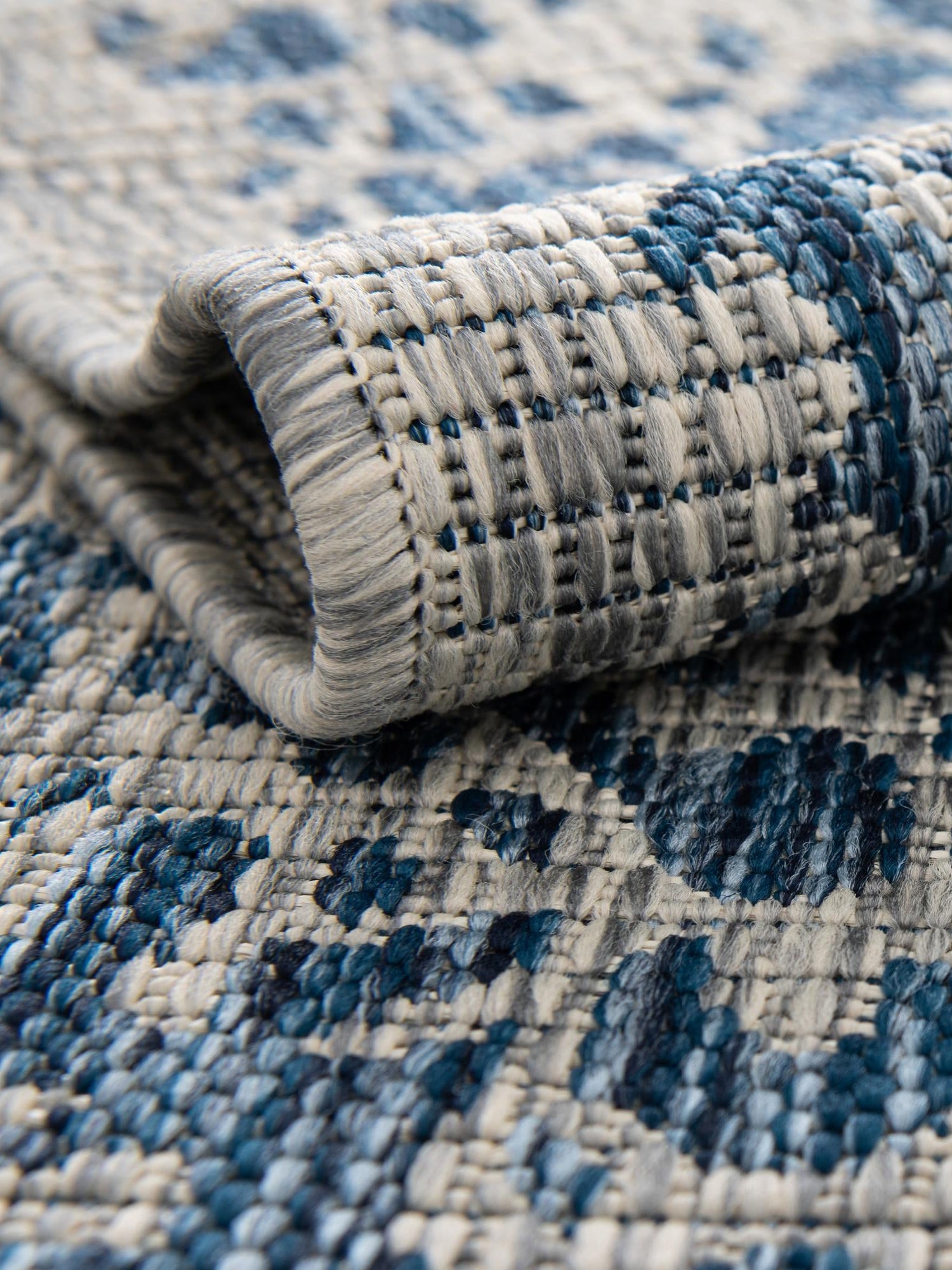 Blue 5' 3 x 8' Outdoor Traditional Rectangle Area Rug Weather Resistant for Patio, Deck, Terrace, Balcony, Porch Classical Design Outside Carpet for Sale at Rug Engine