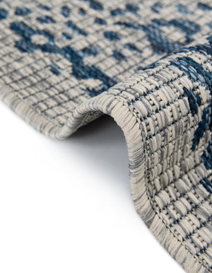 Blue 4' 1 x 6' 1 Outdoor Traditional Rectangle Area Rug Weather Resistant for Patio, Deck, Terrace, Balcony, Porch Classical Design Outside Carpet for Sale at Rug Engine