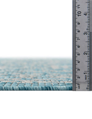 Light Aqua 6' 1 x 9' Outdoor Traditional Rectangle Rug