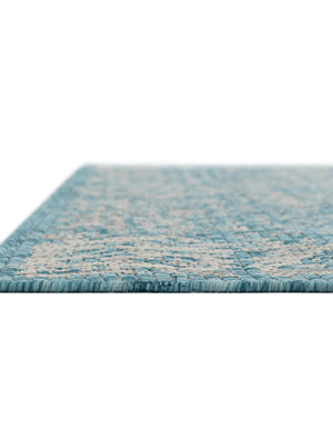 Light Aqua 5' 3 x 8' Outdoor Traditional Rectangle Area Rug Weather Resistant for Patio, Deck, Terrace, Balcony, Porch Classical Design Outside Carpet for Sale at Rug Engine
