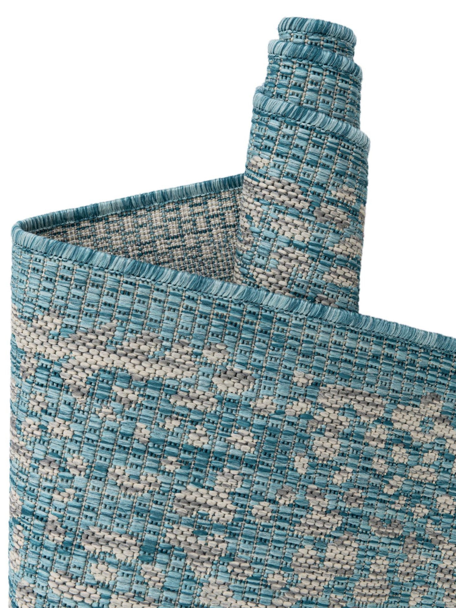 Light Aqua 4' 1 x 6' 1 Outdoor Traditional Rectangle Area Rug Weather Resistant for Patio, Deck, Terrace, Balcony, Porch Classical Design Outside Carpet for Sale at Rug Engine