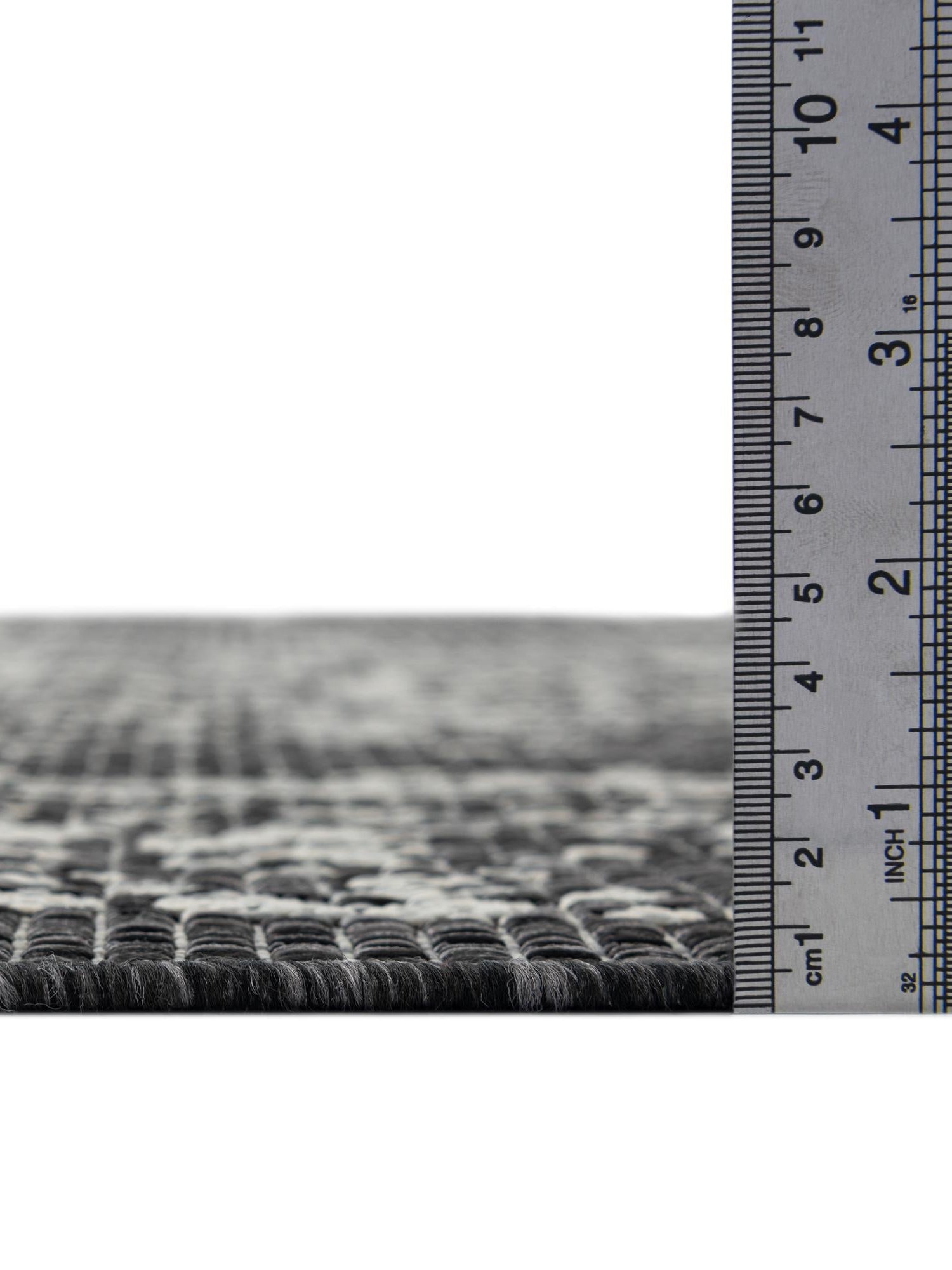 Charcoal Gray 7' 1 x 10' Outdoor Traditional Rectangle Area Rug Weather Resistant for Patio, Deck, Terrace, Balcony, Porch