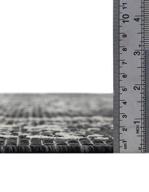 Charcoal Gray 7' 1 x 10' Outdoor Traditional Rectangle Rug
