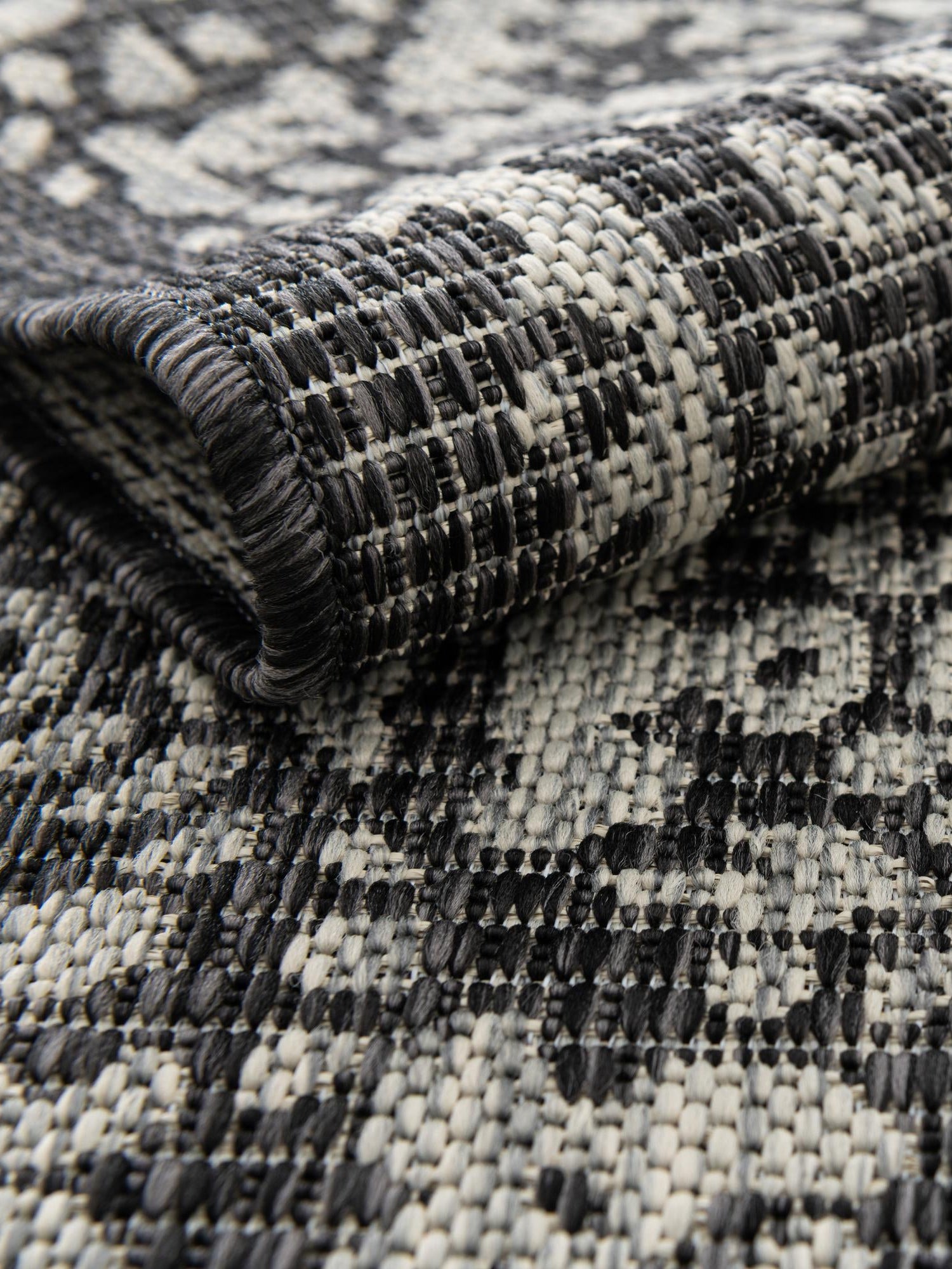 Charcoal Gray 7' 1 x 10' Outdoor Traditional Rectangle Area Rug Weather Resistant for Patio, Deck, Terrace, Balcony, Porch