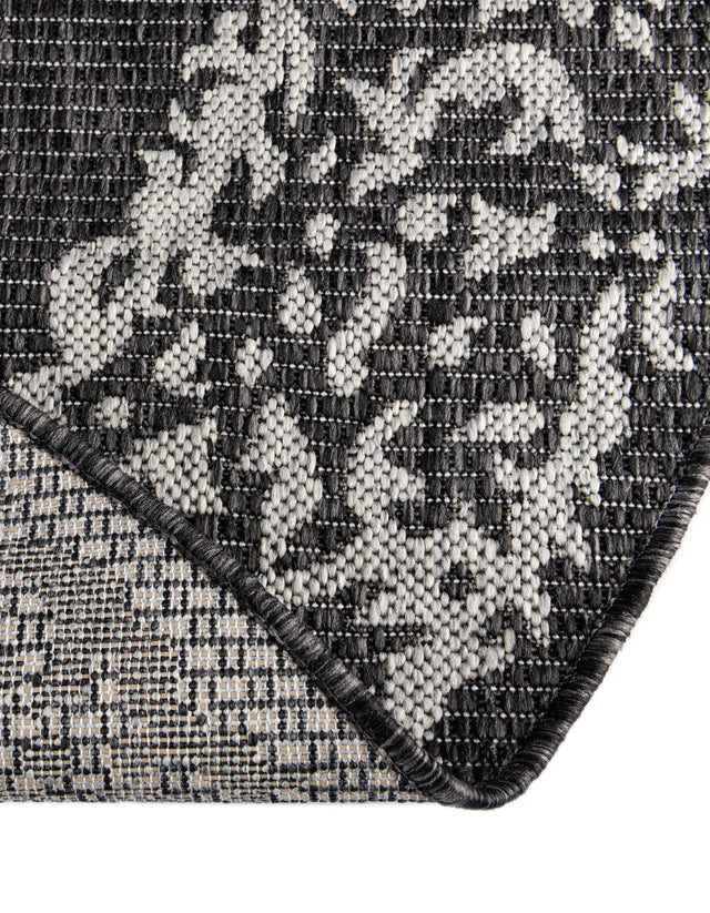 Charcoal Gray 4' 1 x 4' 1 Outdoor Traditional Round Area Rug Weather Resistant for Patio, Deck, Terrace, Balcony, Porch Classical Design Outside Carpet for Sale at Rug Engine