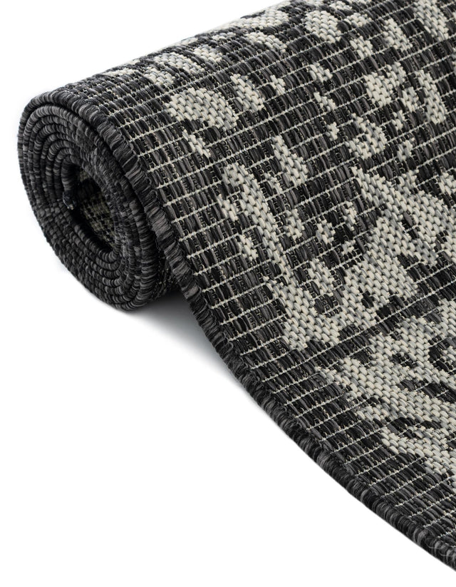 Charcoal Gray 10' x 10' Outdoor Traditional Round Area Rug Weather Resistant for Patio, Deck, Terrace, Balcony, Porch Classical Design Outside Carpet for Sale at Rug Engine