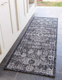 Charcoal Gray 2' x 6' 1 Outdoor Traditional Runner Area Rug Weather Resistant for Patio, Deck, Terrace, Balcony, Porch Classical Design Outside Carpet for Sale at Rug Engine