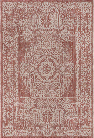 Rust Red 6' 1 x 9' Outdoor Traditional Rectangle Area Rug Weather Resistant for Patio, Deck, Terrace, Balcony, Porch Classical Design Outside Carpet for Sale at Rug Engine