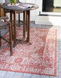 Rust Red 4' 1 x 6' 1 Outdoor Traditional Rectangle Area Rug Weather Resistant for Patio, Deck, Terrace, Balcony, Porch Classical Design Outside Carpet for Sale at Rug Engine