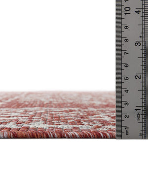 Rust Red 7' 1 x 10' Outdoor Traditional Rectangle Area Rug Weather Resistant for Patio, Deck, Terrace, Balcony, Porch Classical Design Outside Carpet for Sale at Rug Engine