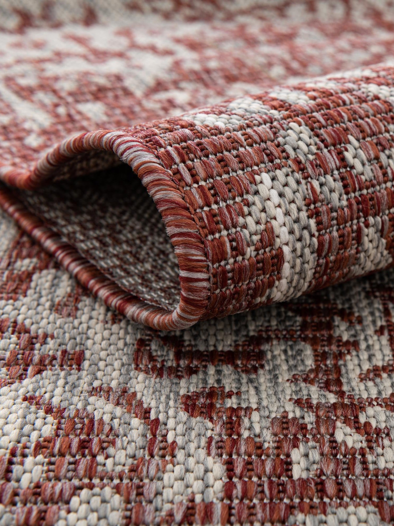 Rust Red 5' 3 x 8' Outdoor Traditional Rectangle Area Rug Weather Resistant for Patio, Deck, Terrace, Balcony, Porch Classical Design Outside Carpet for Sale at Rug Engine
