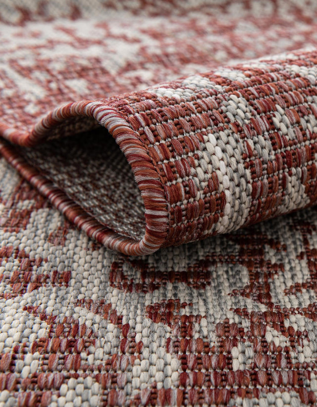 Rust Red 4' 1 x 6' 1 Outdoor Traditional Rectangle Area Rug Weather Resistant for Patio, Deck, Terrace, Balcony, Porch Classical Design Outside Carpet for Sale at Rug Engine