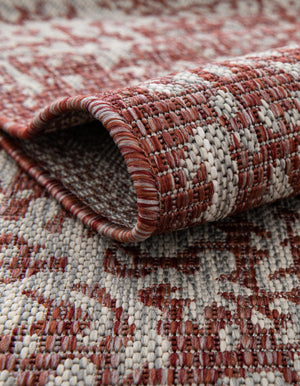 Rust Red 6' 1 x 9' Outdoor Traditional Rectangle Area Rug Weather Resistant for Patio, Deck, Terrace, Balcony, Porch Classical Design Outside Carpet for Sale at Rug Engine