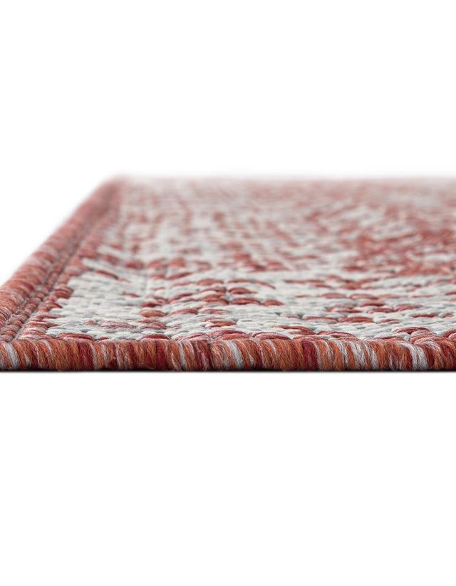 Rust Red 7' 1 x 10' Outdoor Traditional Rectangle Area Rug Weather Resistant for Patio, Deck, Terrace, Balcony, Porch Classical Design Outside Carpet for Sale at Rug Engine