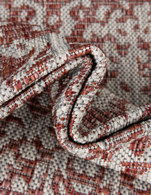 Rust Red 4' 1 x 6' 1 Outdoor Traditional Rectangle Area Rug Weather Resistant for Patio, Deck, Terrace, Balcony, Porch Classical Design Outside Carpet for Sale at Rug Engine