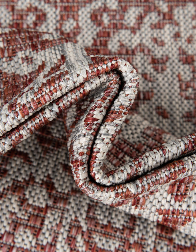 Rust Red 9' x 12' Outdoor Traditional Rectangle Area Rug Weather Resistant for Patio, Deck, Terrace, Balcony, Porch Classical Design Outside Carpet for Sale at Rug Engine