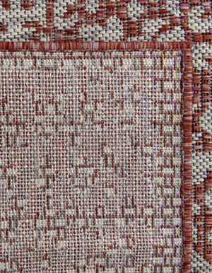 Rust Red 6' 1 x 9' Outdoor Traditional Rectangle Area Rug Weather Resistant for Patio, Deck, Terrace, Balcony, Porch Classical Design Outside Carpet for Sale at Rug Engine