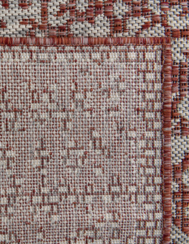 Rust Red 9' x 12' Outdoor Traditional Rectangle Area Rug Weather Resistant for Patio, Deck, Terrace, Balcony, Porch Classical Design Outside Carpet for Sale at Rug Engine