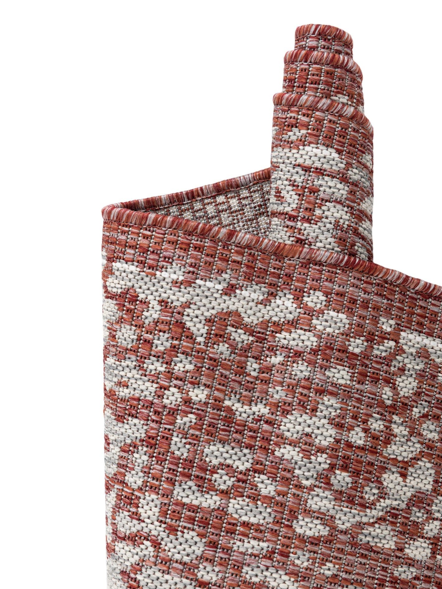 Rust Red 7' 1 x 10' Outdoor Traditional Rectangle Area Rug Weather Resistant for Patio, Deck, Terrace, Balcony, Porch Classical Design Outside Carpet for Sale at Rug Engine